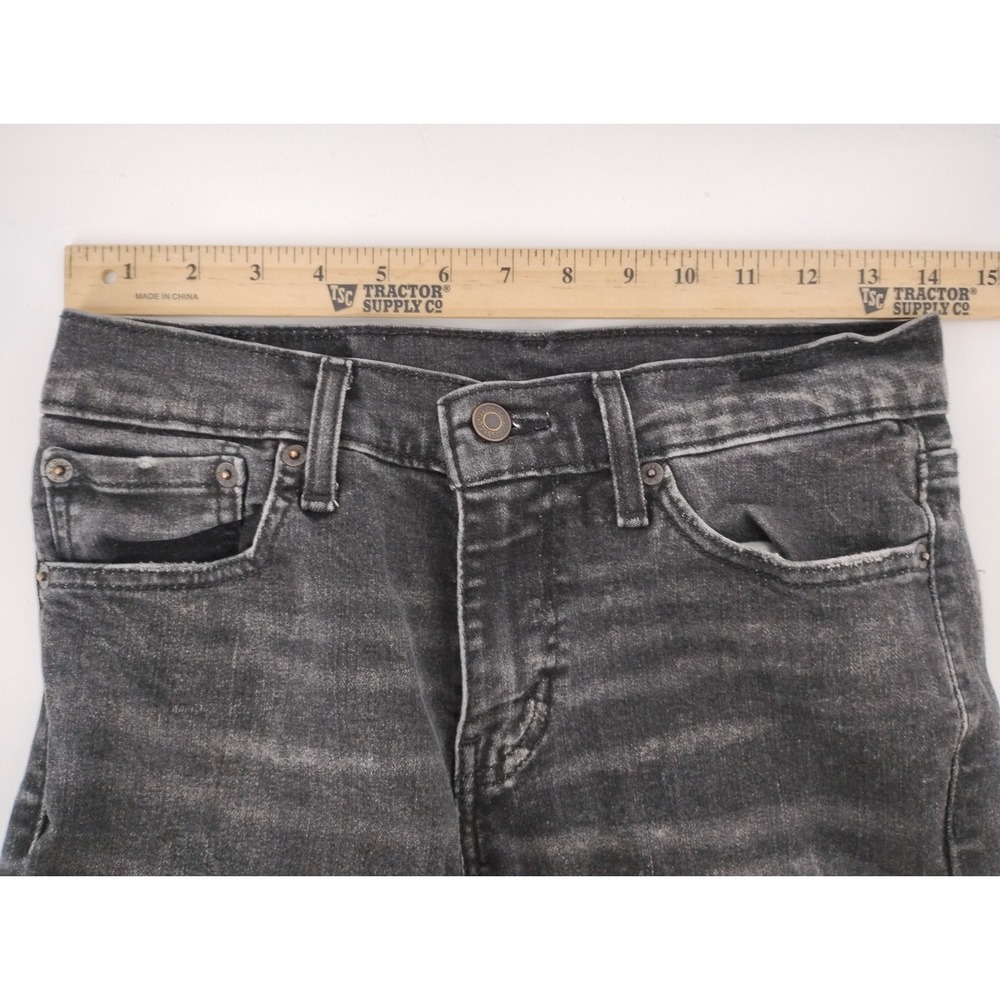 levis 511 black jeans mens 29x32 distressed grunge slim fit skinny - Picture 6 of 10